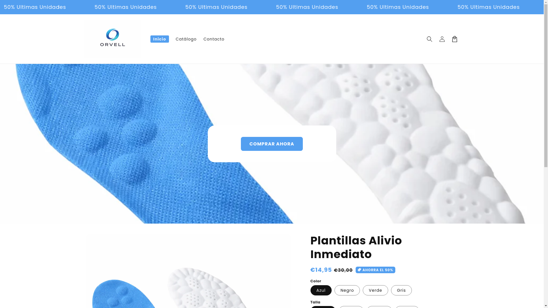 website screenshot of https://orvell.shop/