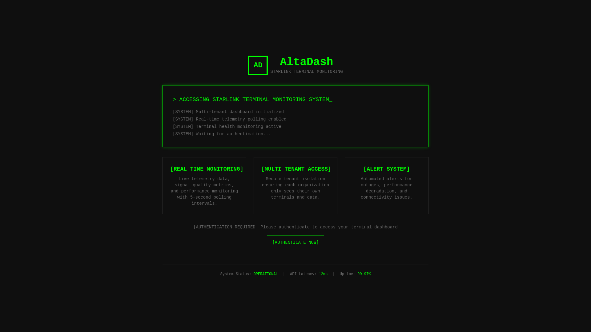 website screenshot of https://altada.sh/
