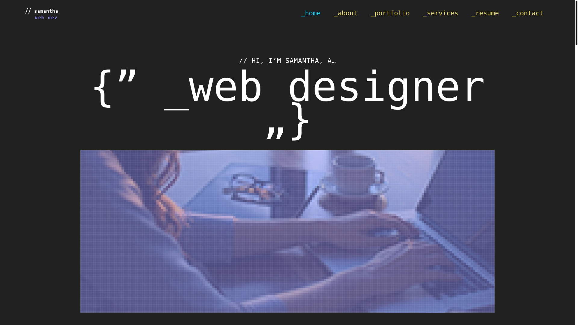 website screenshot of https://luizaintech.dev/