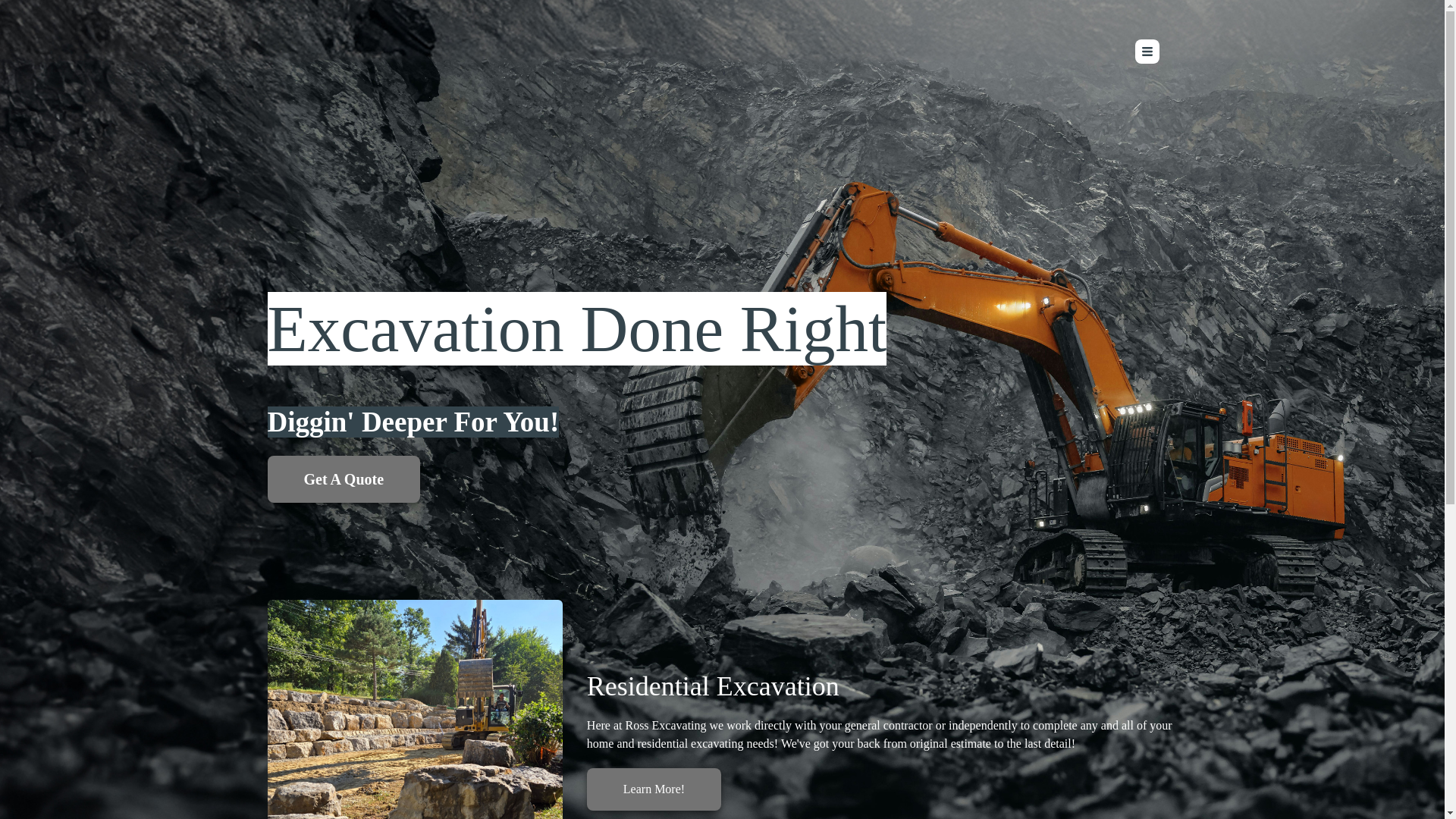 website screenshot of https://rossexcavatingllc.com/
