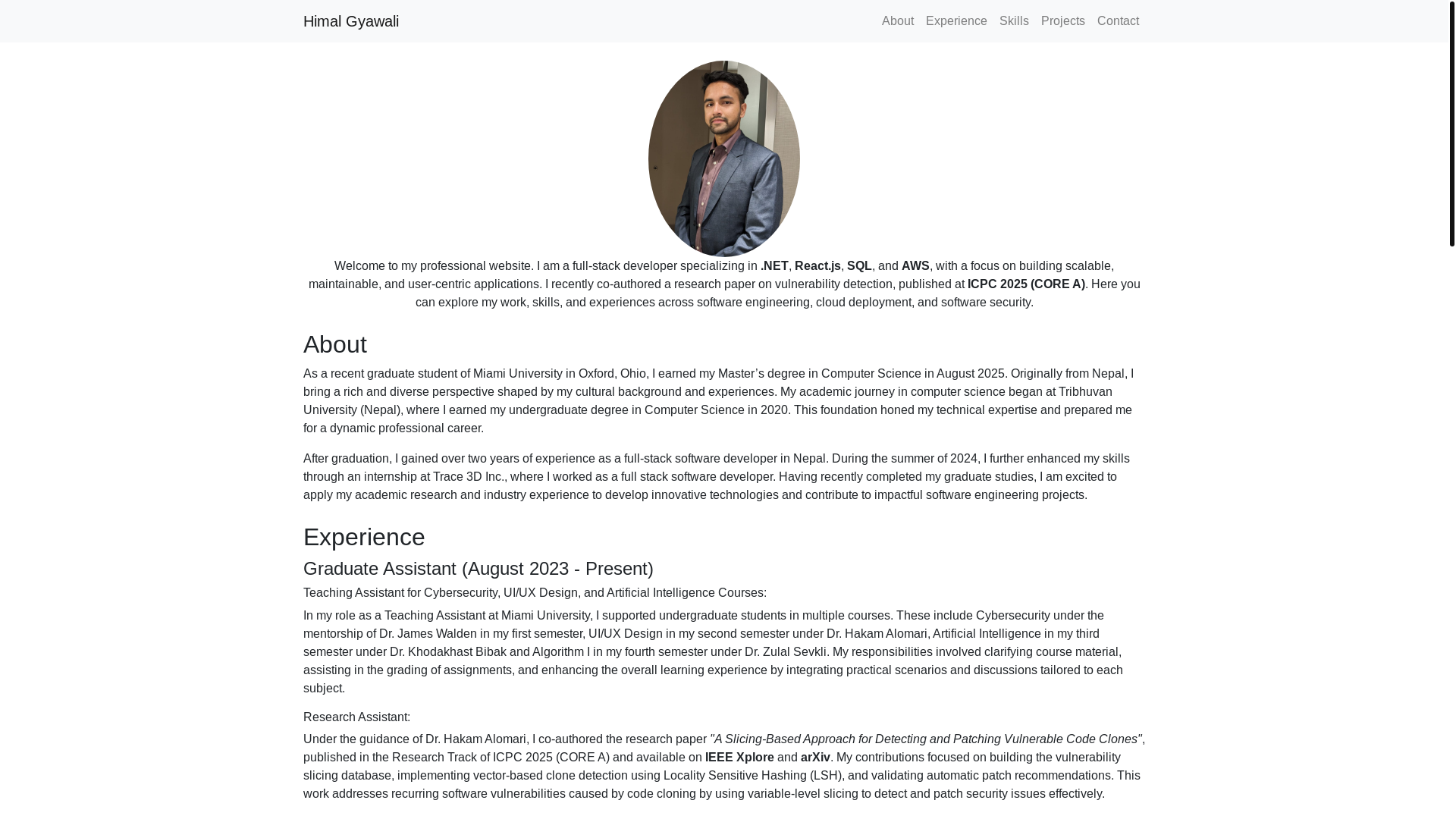 website screenshot of https://gyawalihimal.pages.dev/