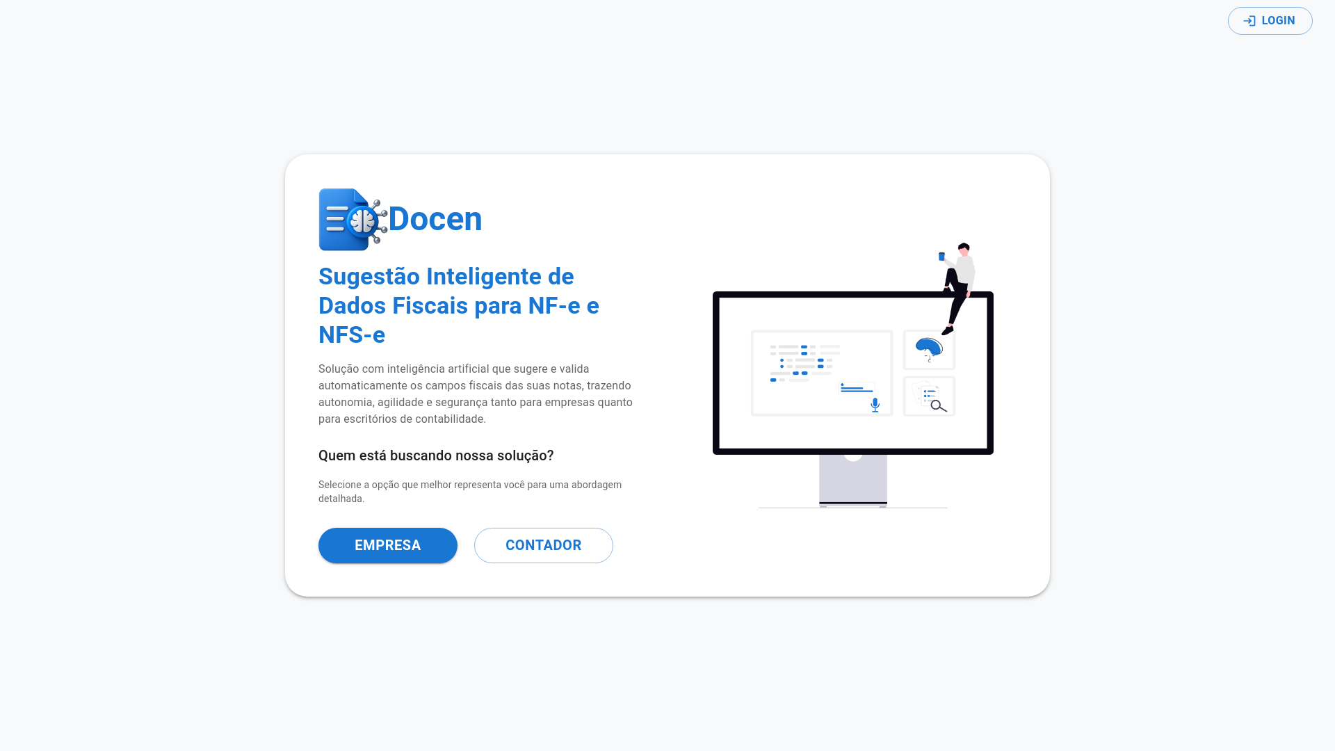 website screenshot of https://docen.com.br/