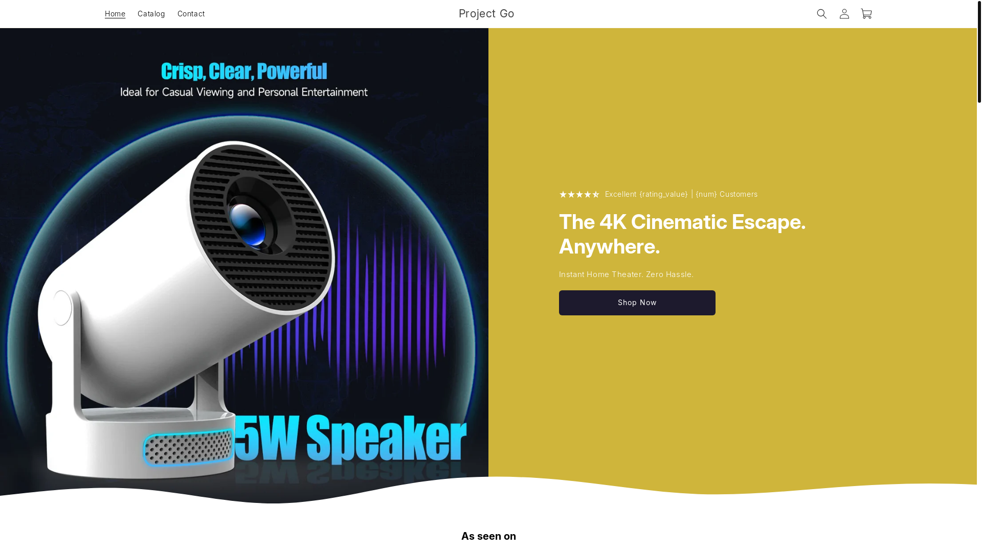 website screenshot of https://projectgo.store/