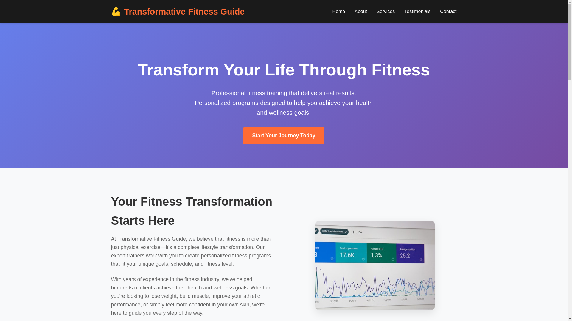 website screenshot of https://transformativefitguide.cyou/