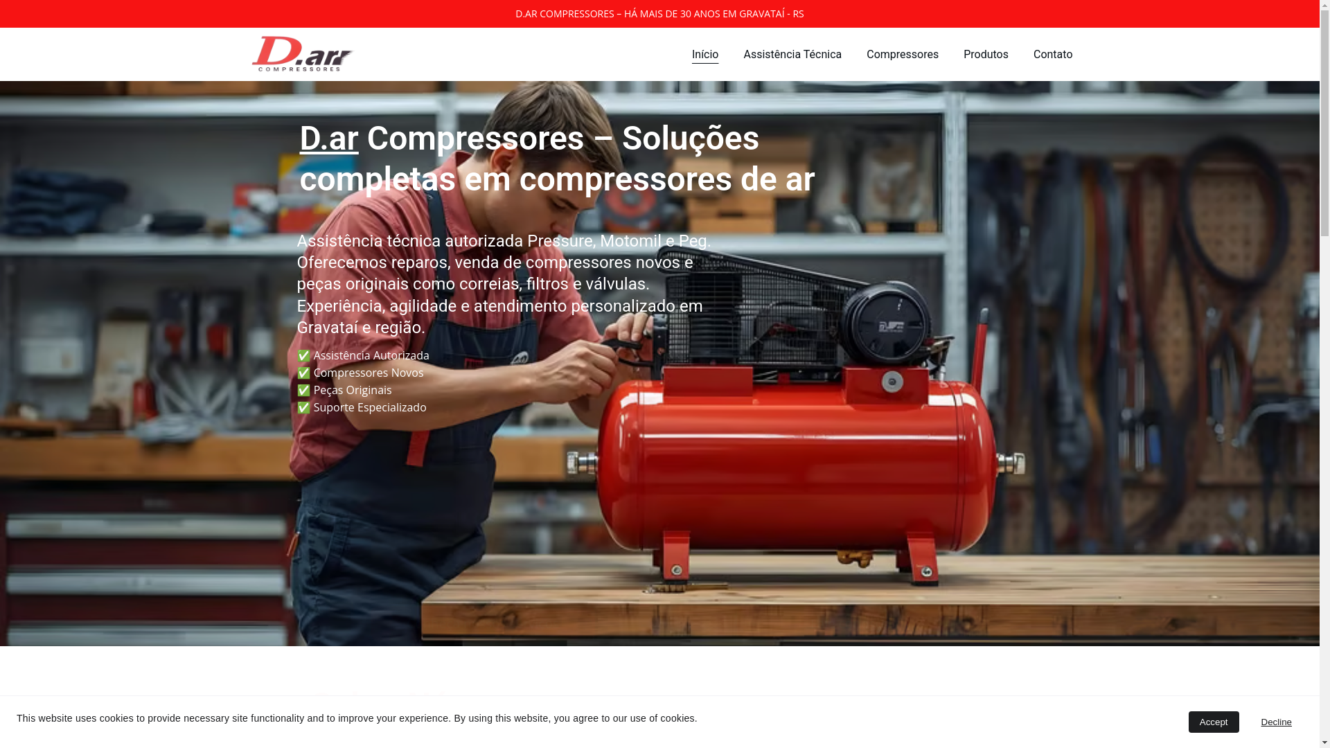 website screenshot of https://darcompressores.com.br/