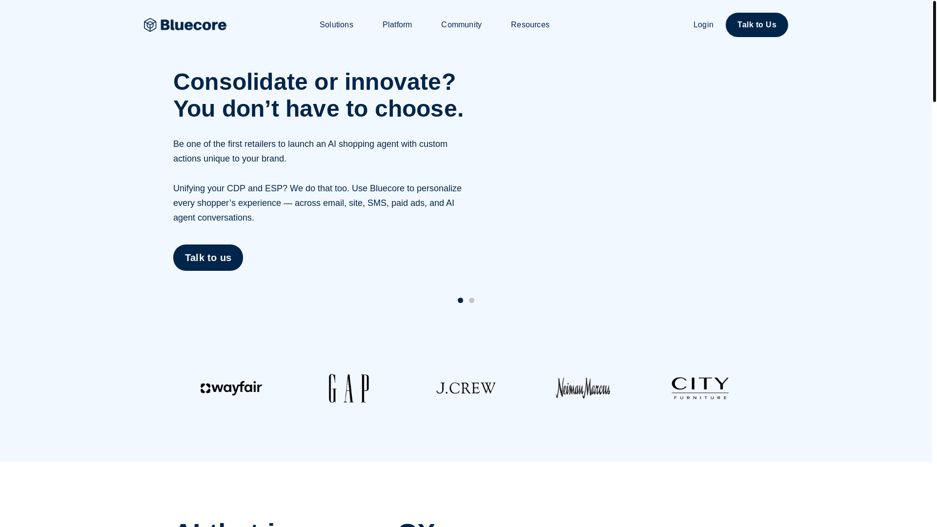 website screenshot of https://bluecore.com/