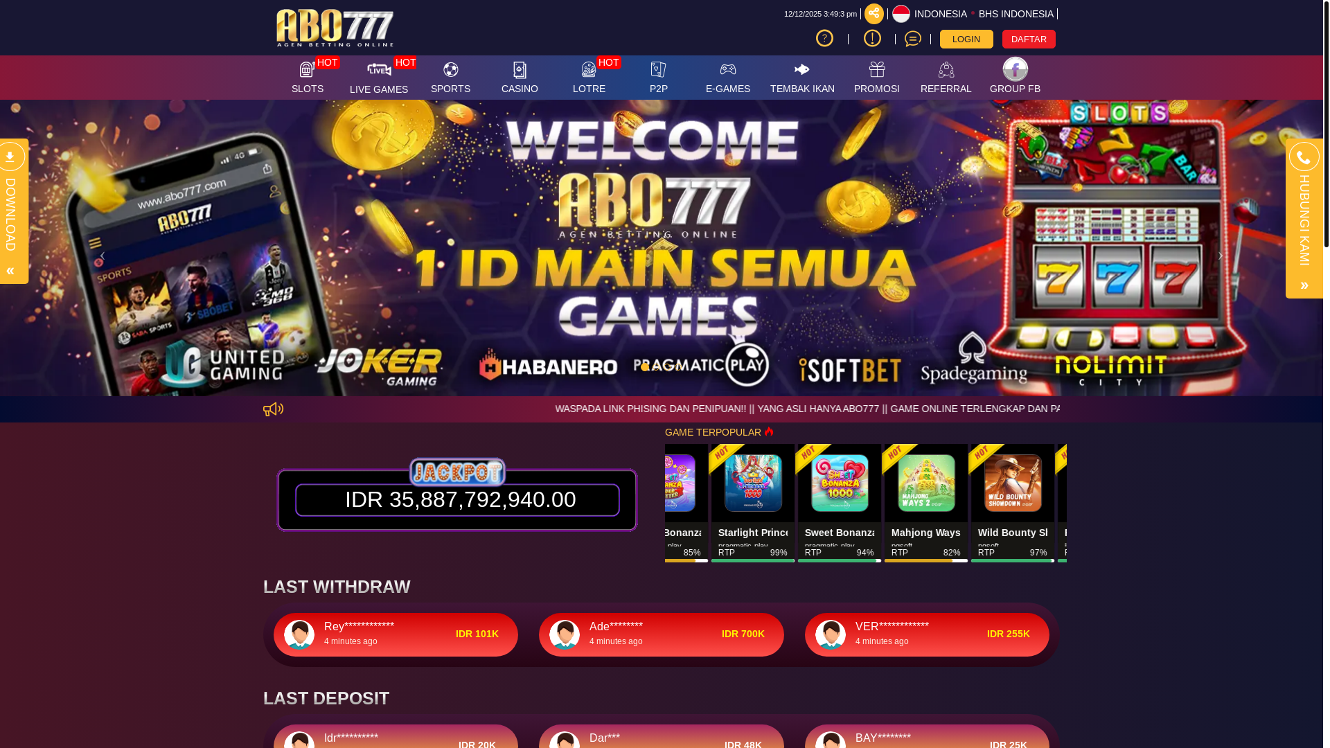 website screenshot of https://abo777best.mom/