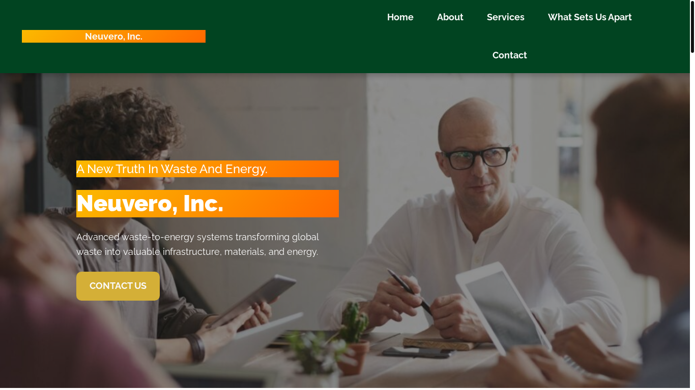 website screenshot of https://neuveroinc.com/