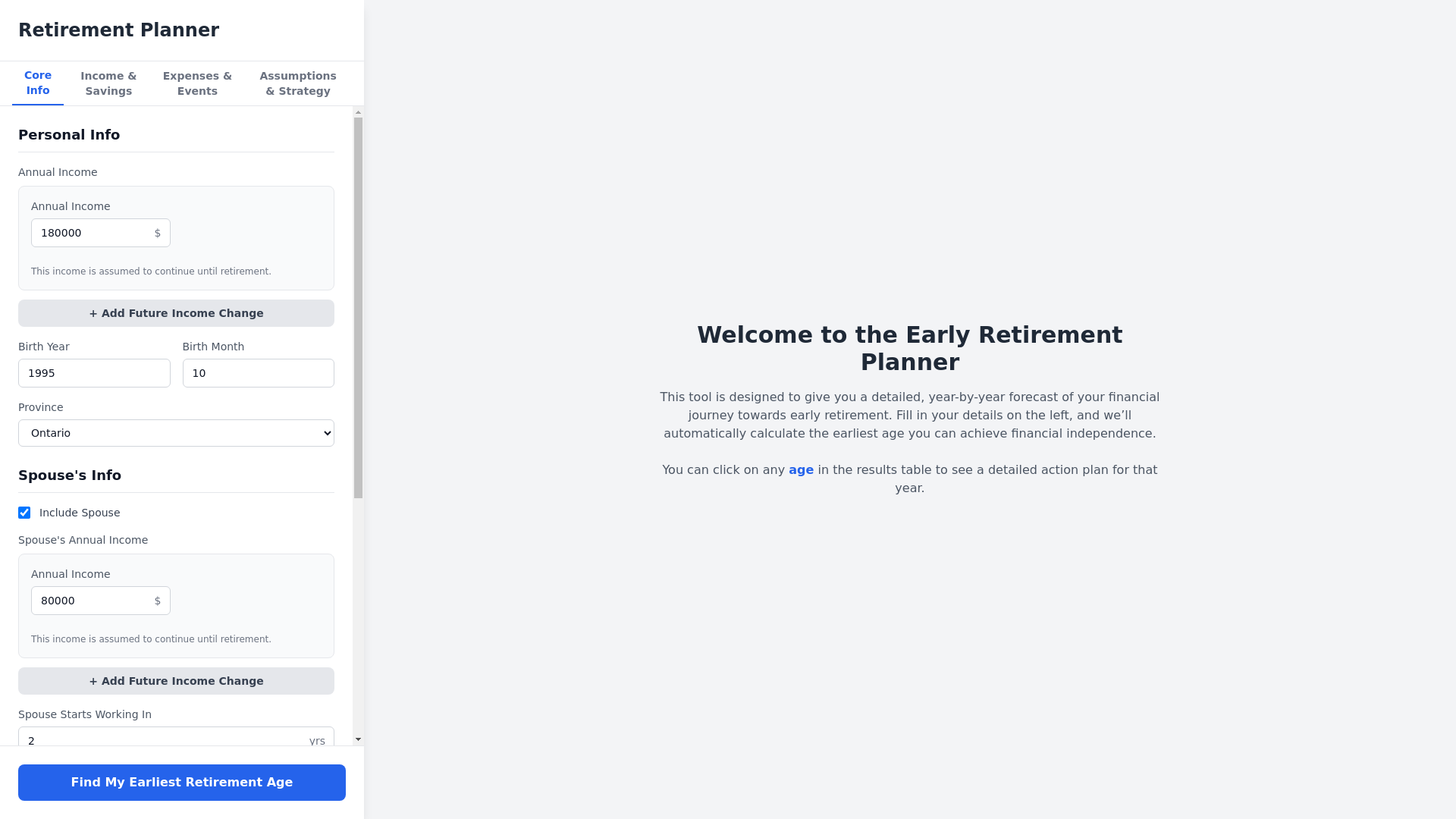 website screenshot of https://retirement-calculator-brz.pages.dev/