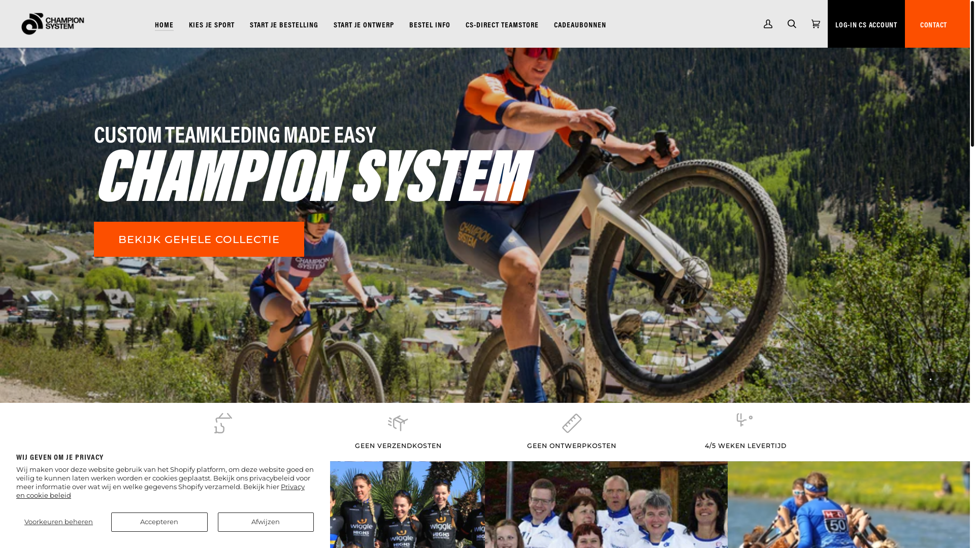 website screenshot of http://championsystem.be/