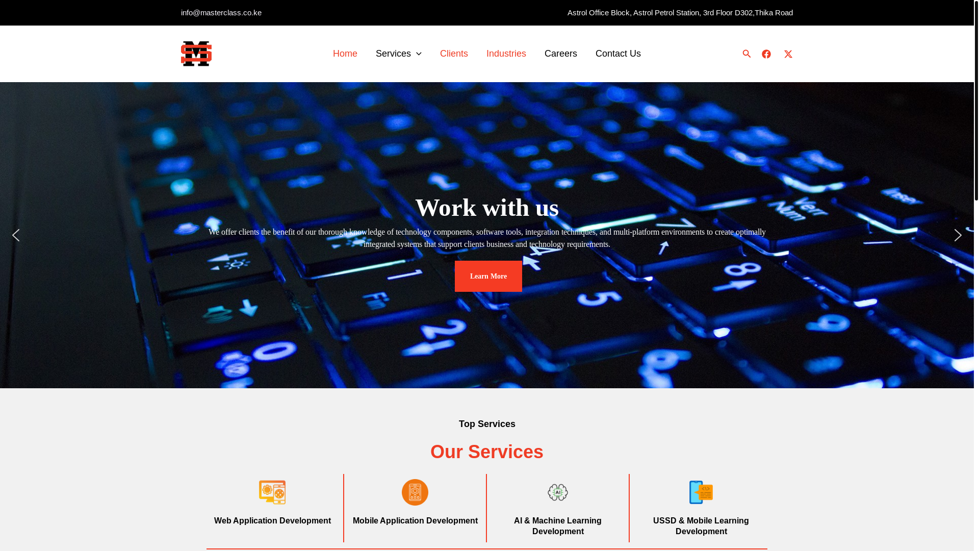 website screenshot of https://masterclass.co.ke/