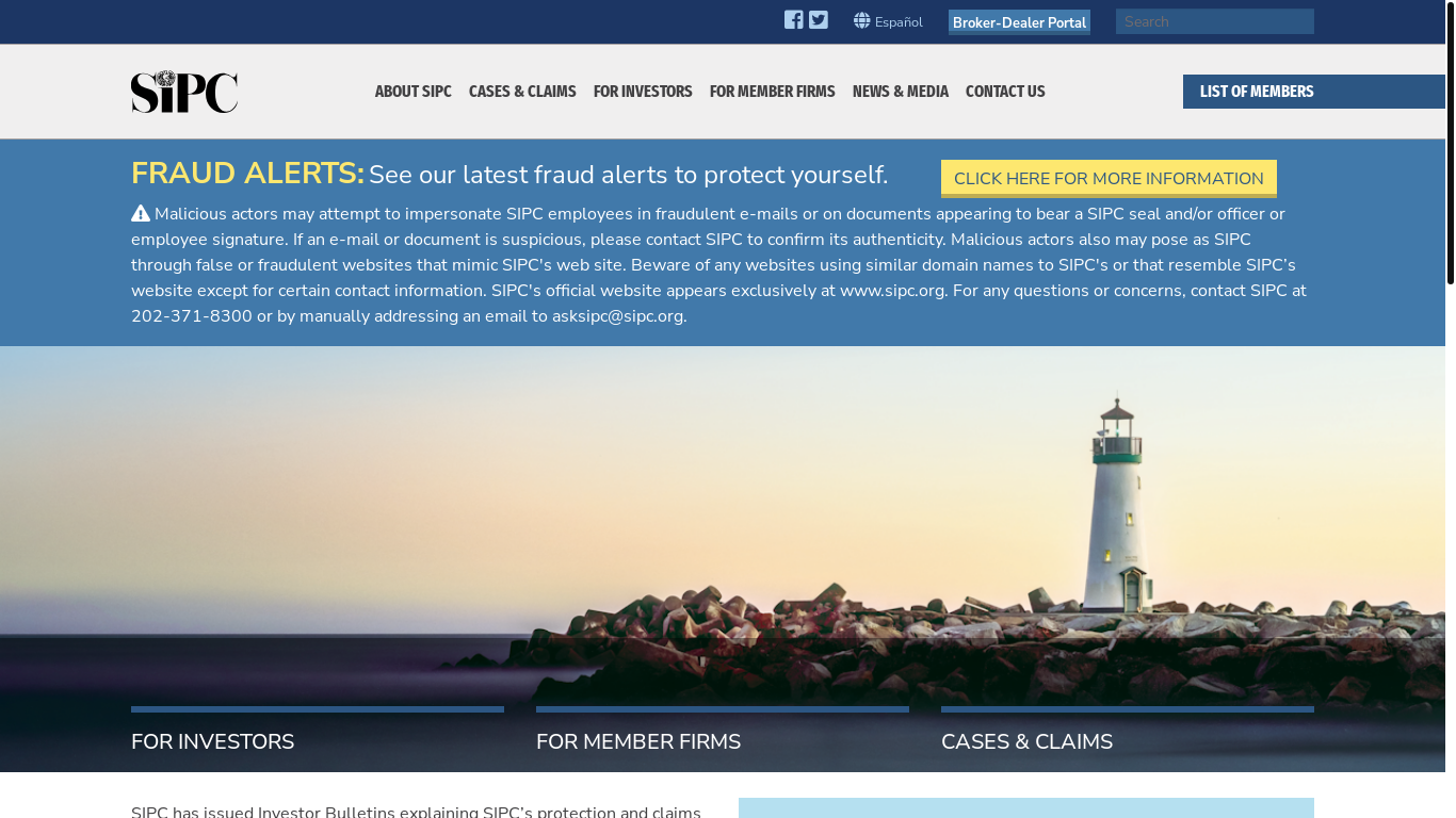 website screenshot of https://member-sipc.org/