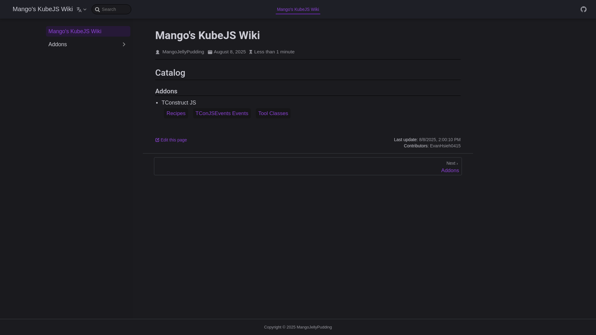 website screenshot of https://mango-kubejs.pages.dev/