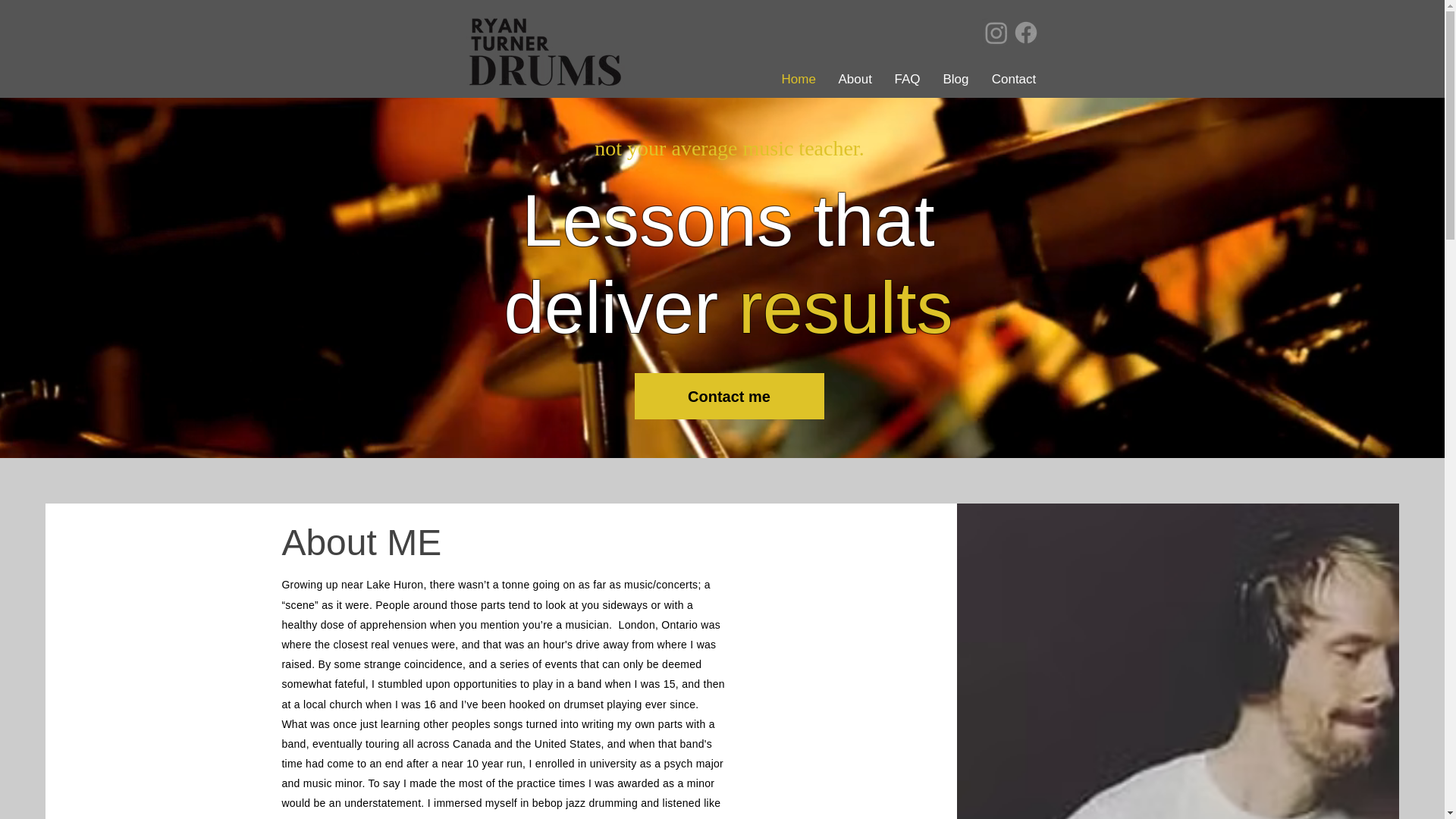 website screenshot of https://ryanturnerdrums.com/