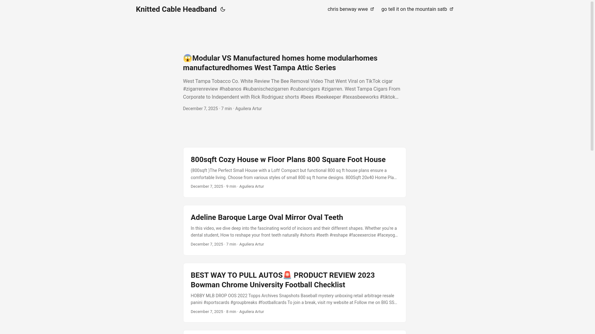 website screenshot of https://knittedcableheadband.pages.dev/