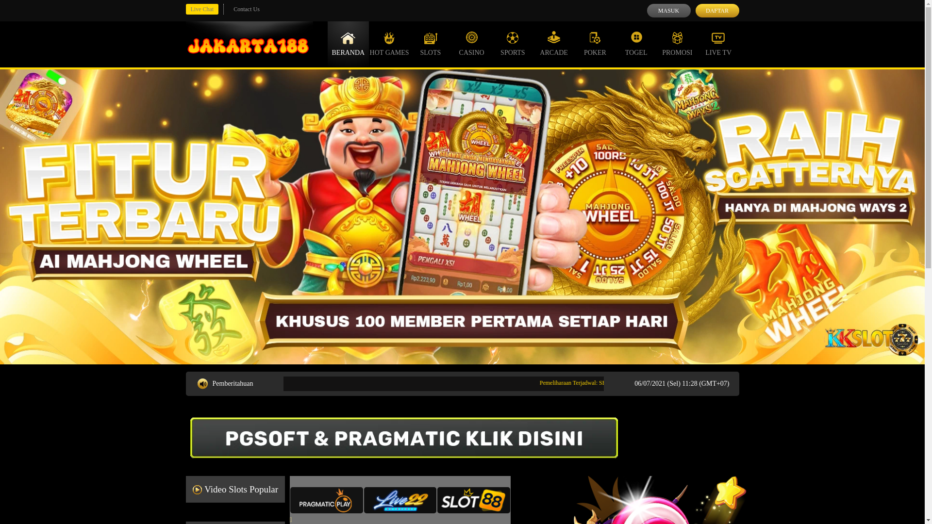 website screenshot of https://jakarta-188.com/