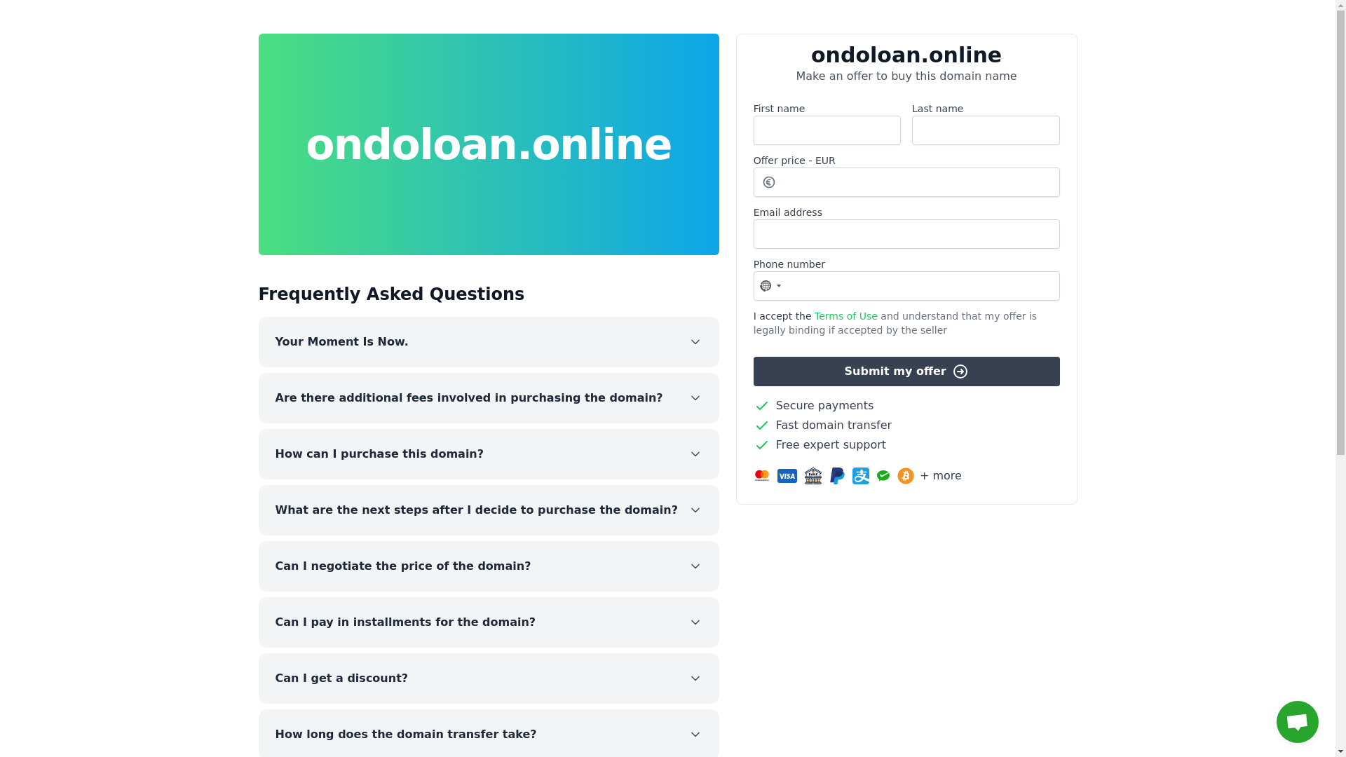 website screenshot of https://ondoloan.online/