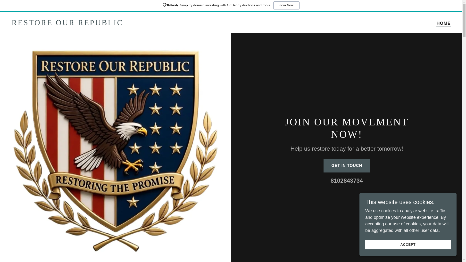 website screenshot of https://restore-our-republic.com/