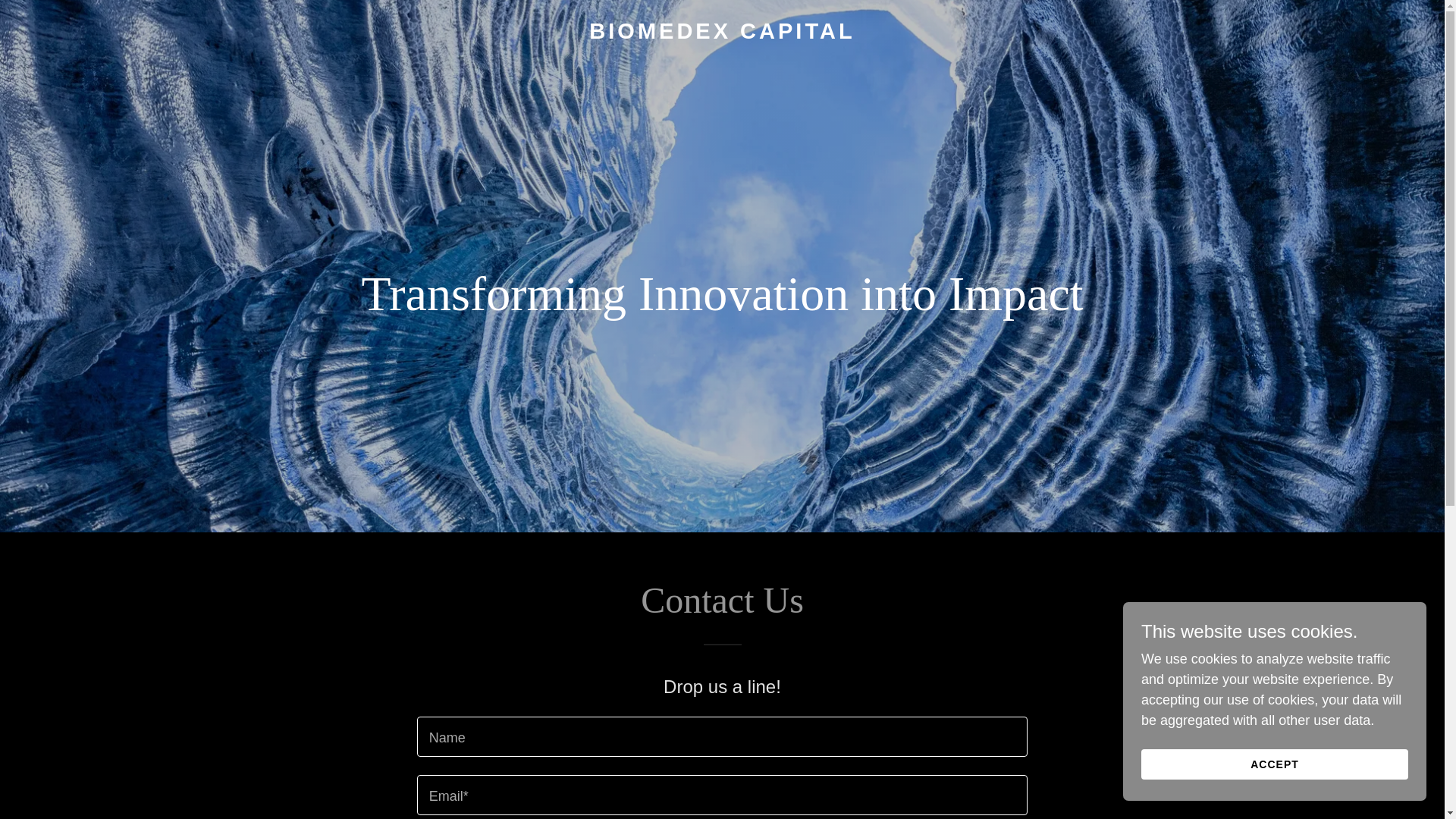 website screenshot of https://biomedexcapital.com/