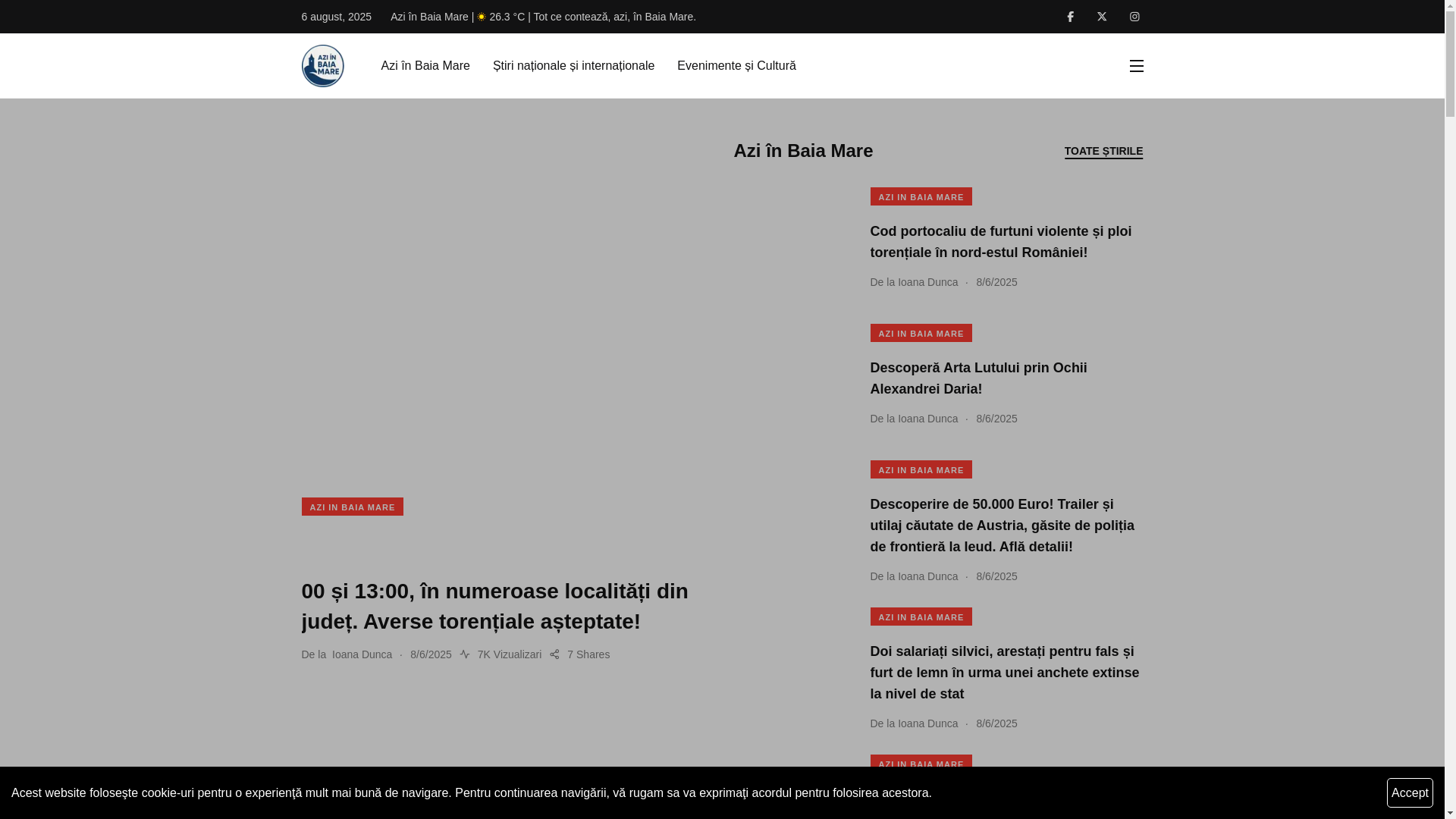 website screenshot of https://aziinbaiamare.ro/