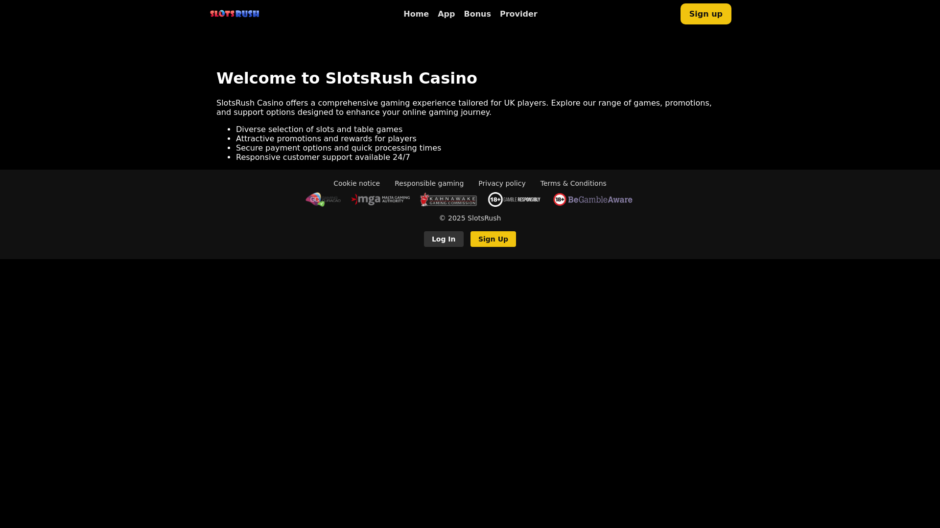 website screenshot of https://slotsrush-bet.pages.dev/