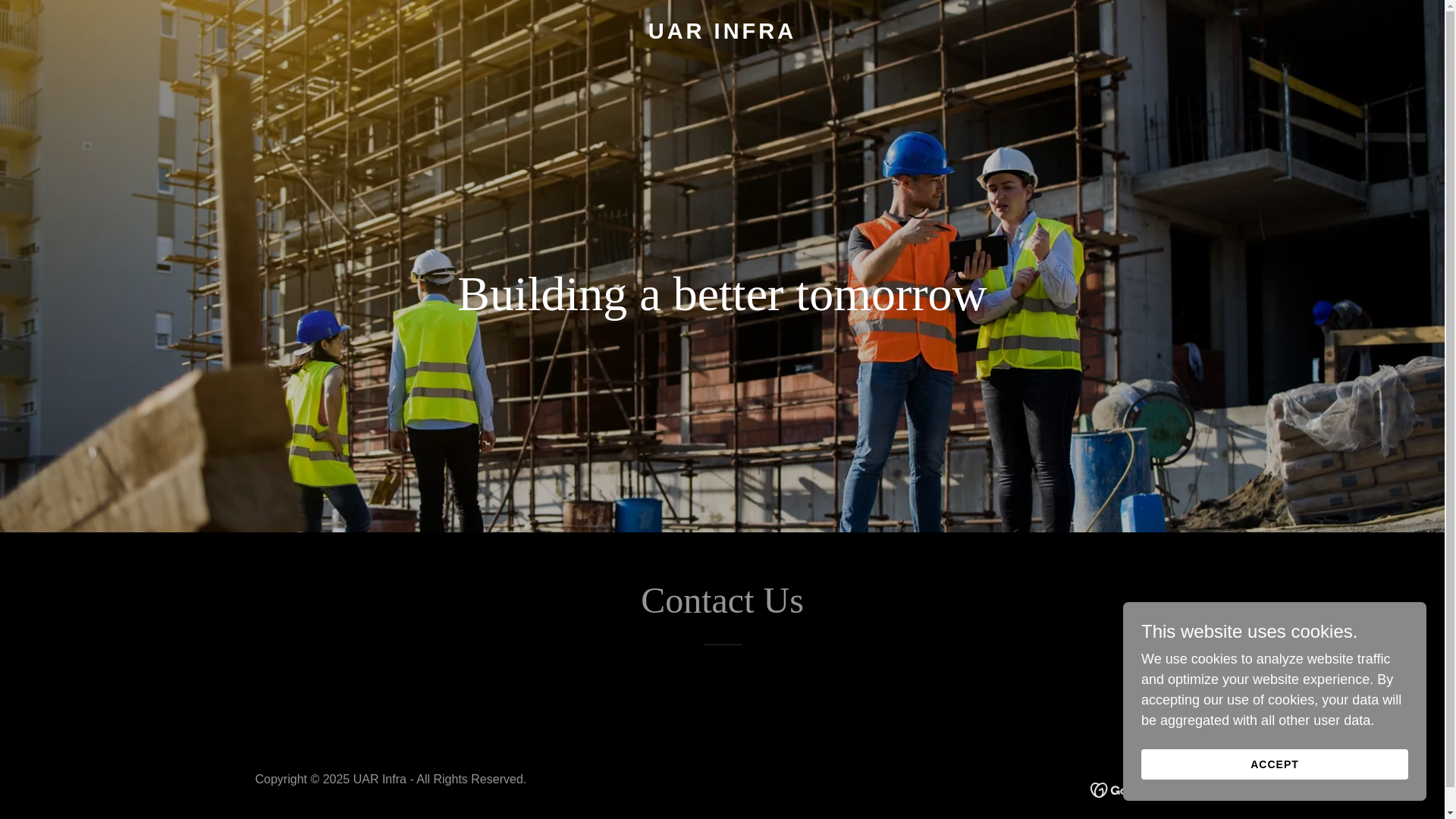 website screenshot of https://uarinfra.com/