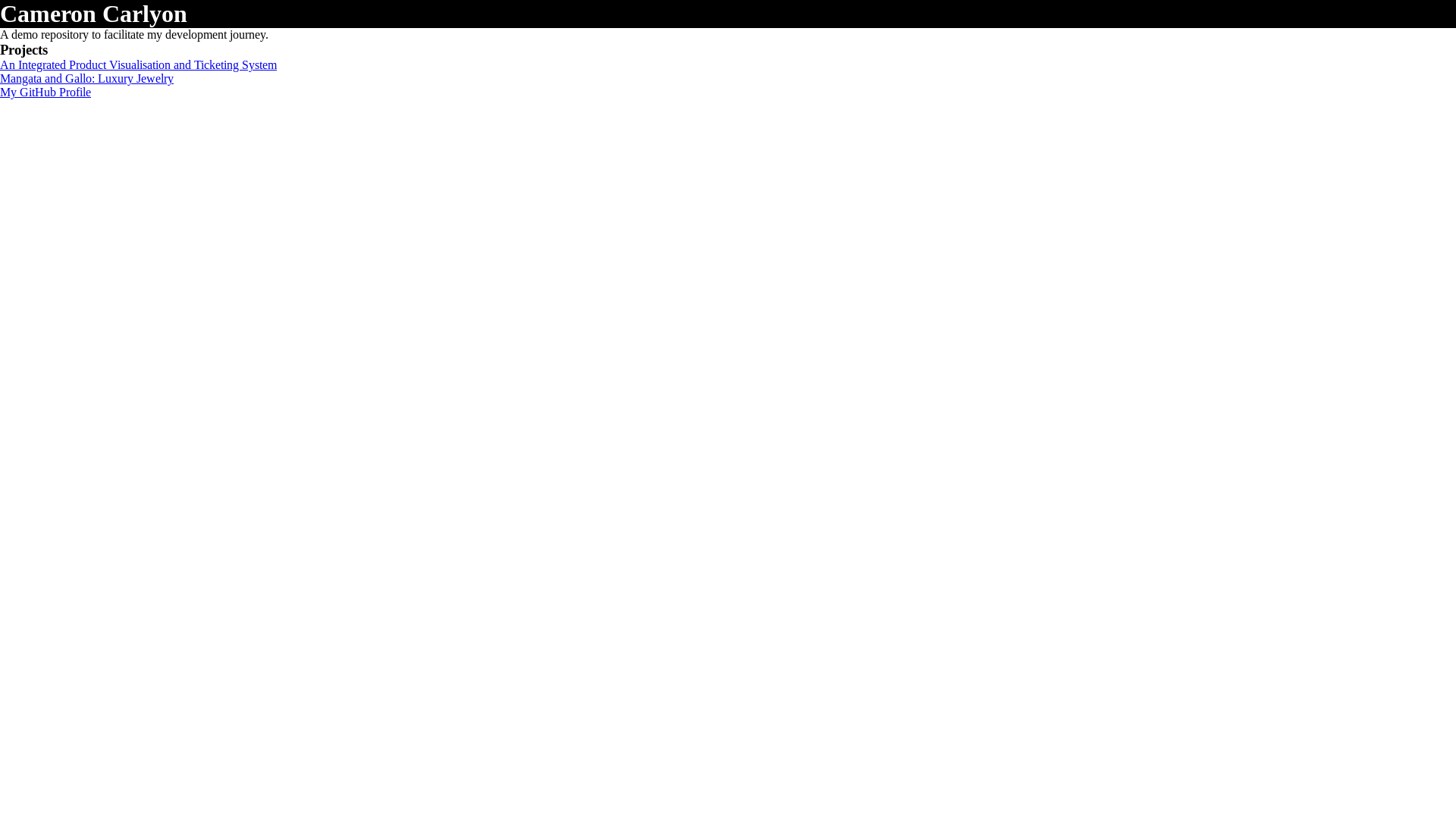website screenshot of https://cameroncarlyon.github.io/
