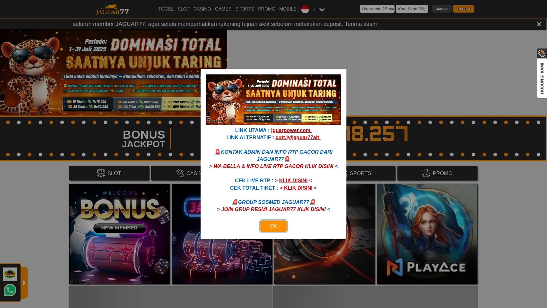 website screenshot of https://jagxrush.com/
