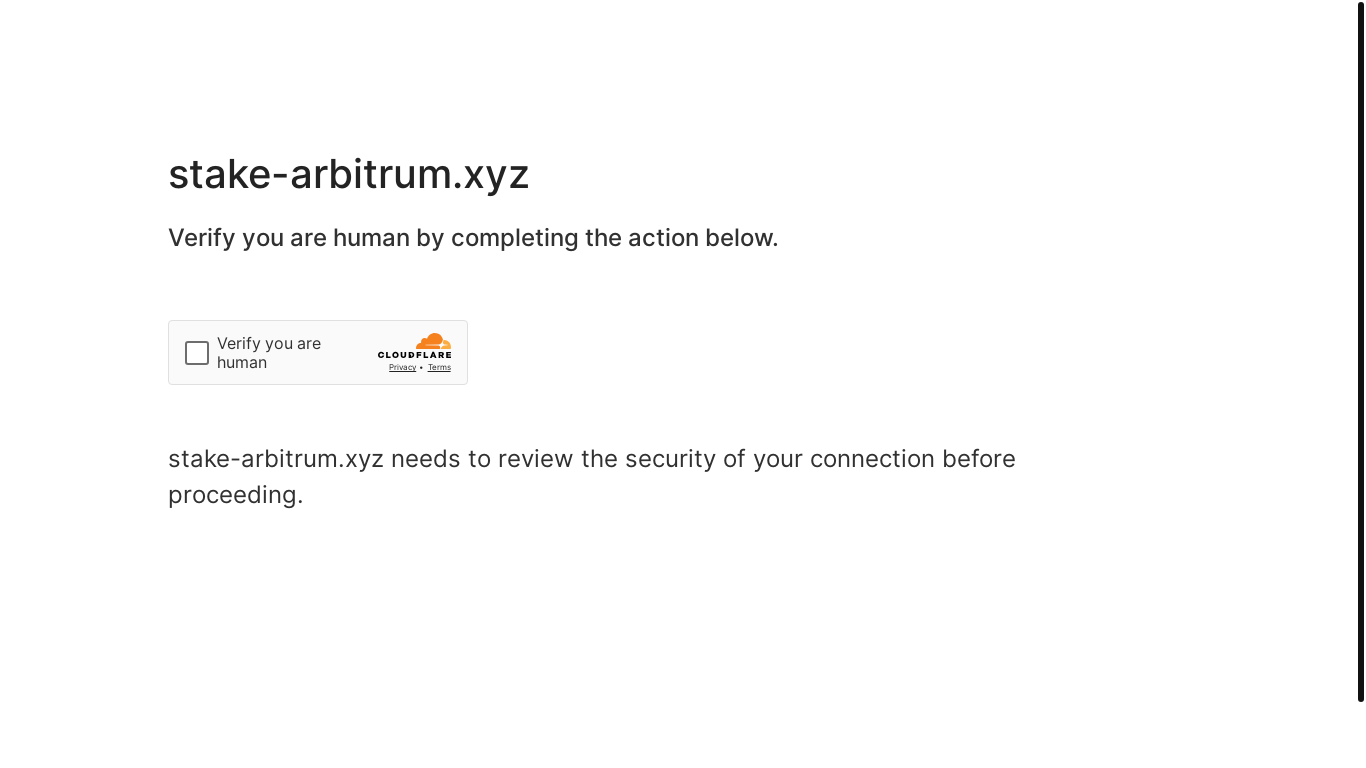 website screenshot of https://stake-arbitrum.xyz/