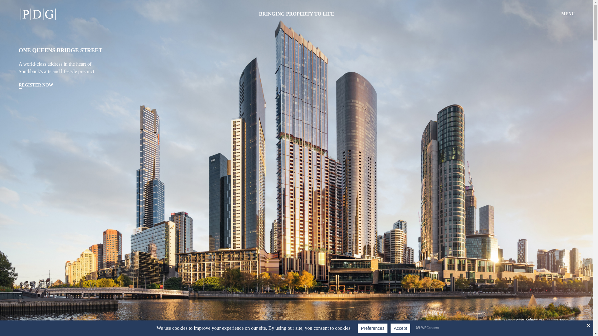website screenshot of https://onequeensbridge.au/