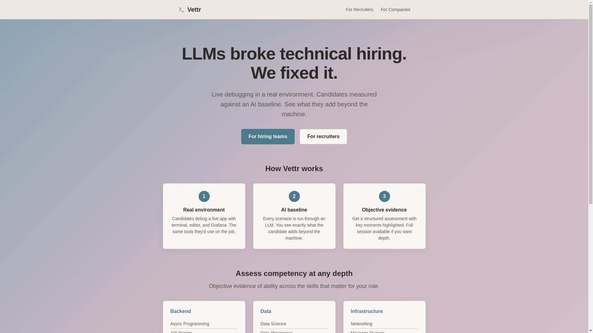 website screenshot of https://vettrfe.pages.dev/