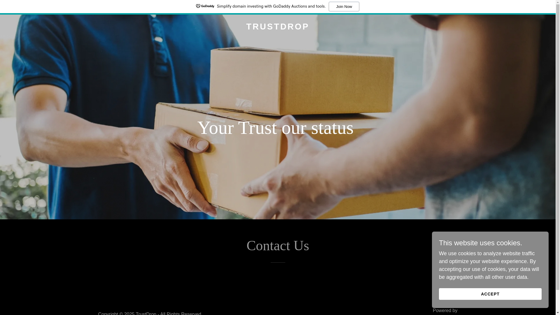 website screenshot of https://trustdrop.co.in/