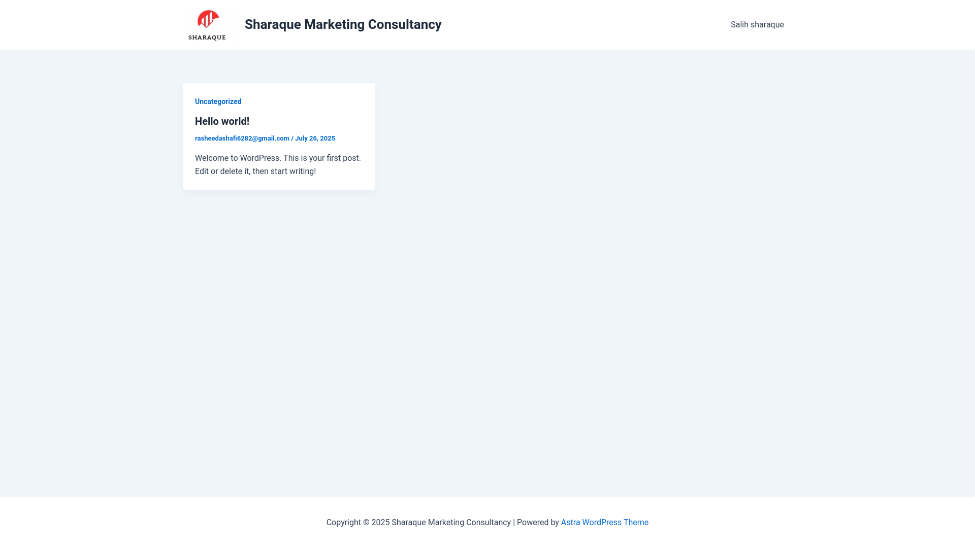 website screenshot of https://sharaquemarketing.com/
