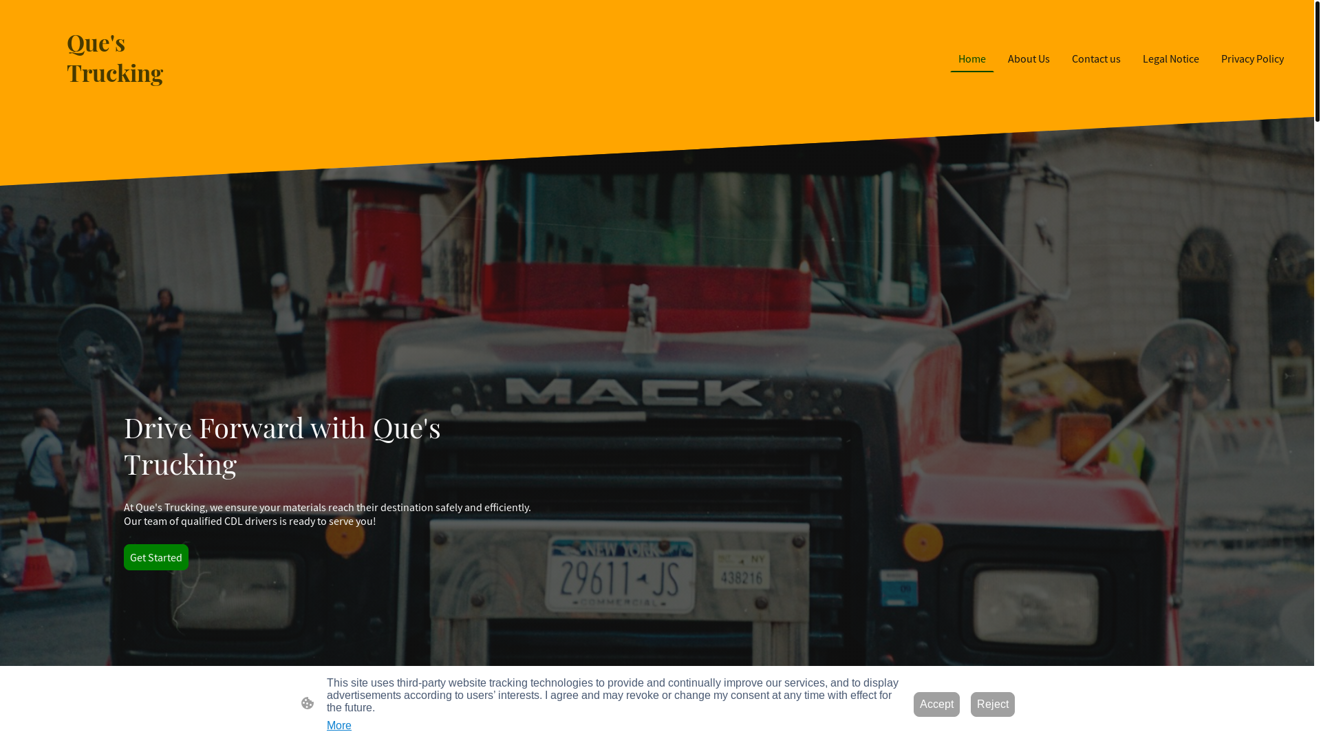 website screenshot of https://questruckn.com/