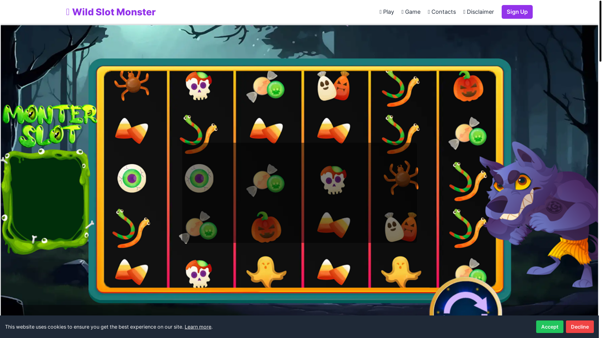 website screenshot of https://wildslotmonster.com/