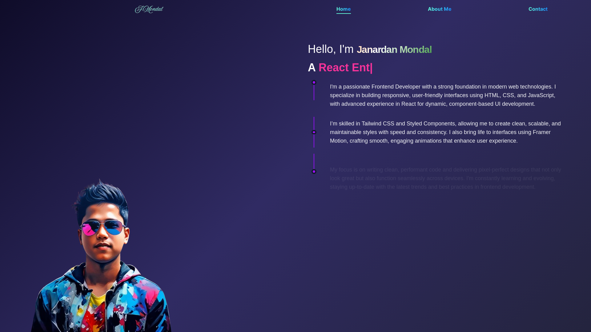 website screenshot of https://janardan.online/