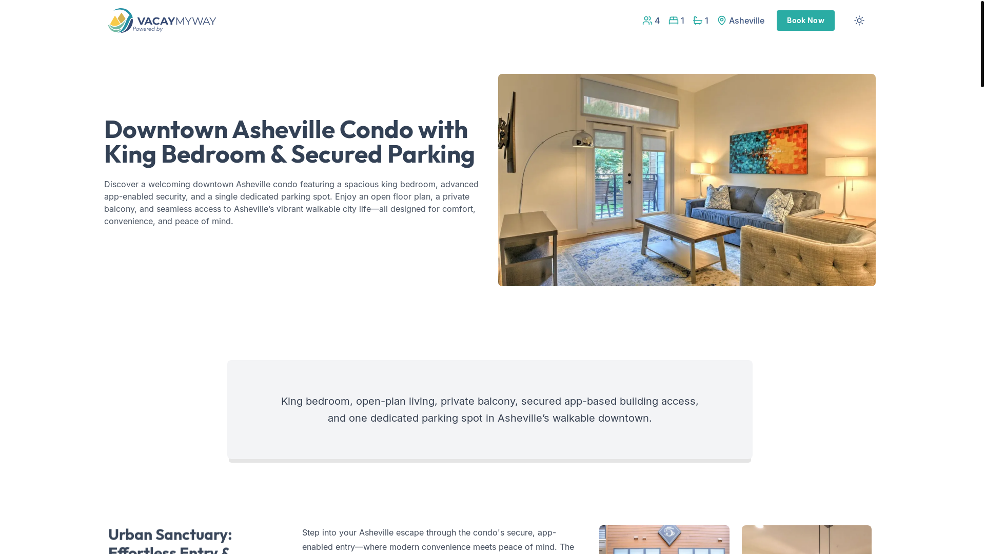 website screenshot of https://cozycity.vacations/
