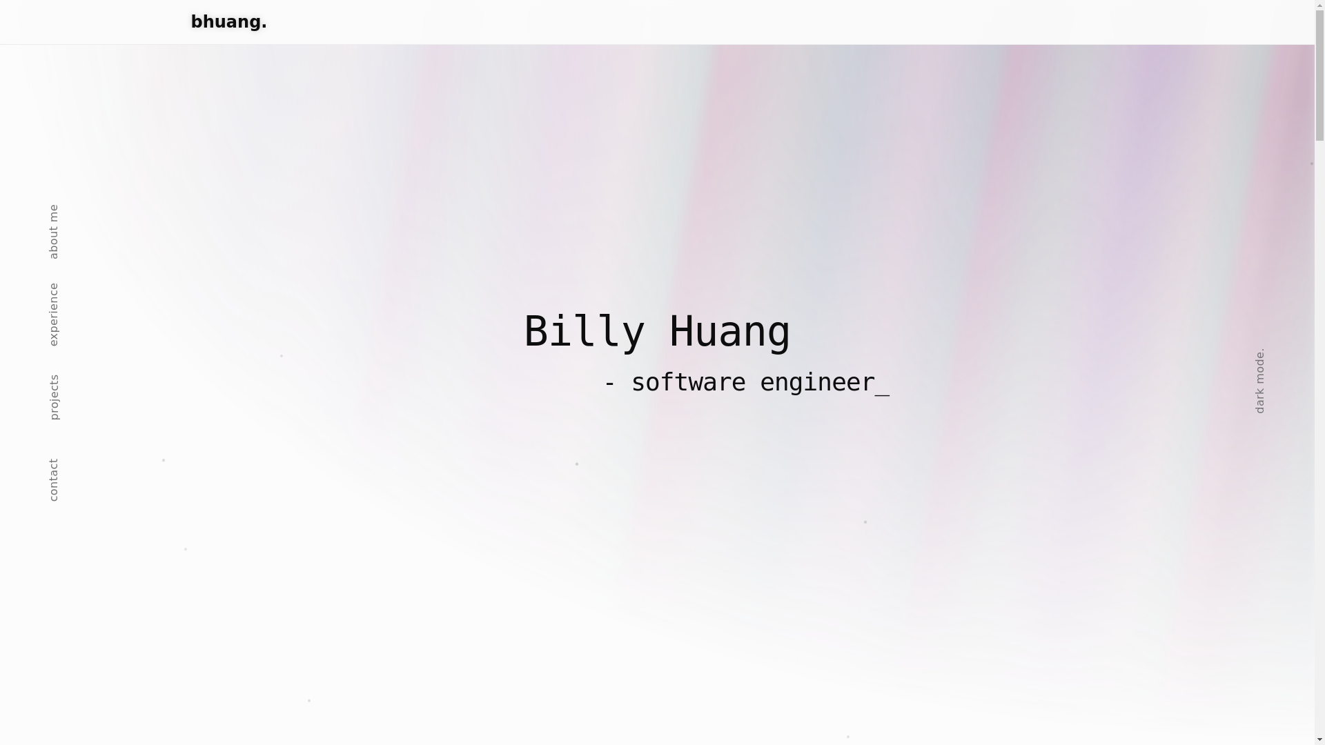 website screenshot of https://bhuang.net/