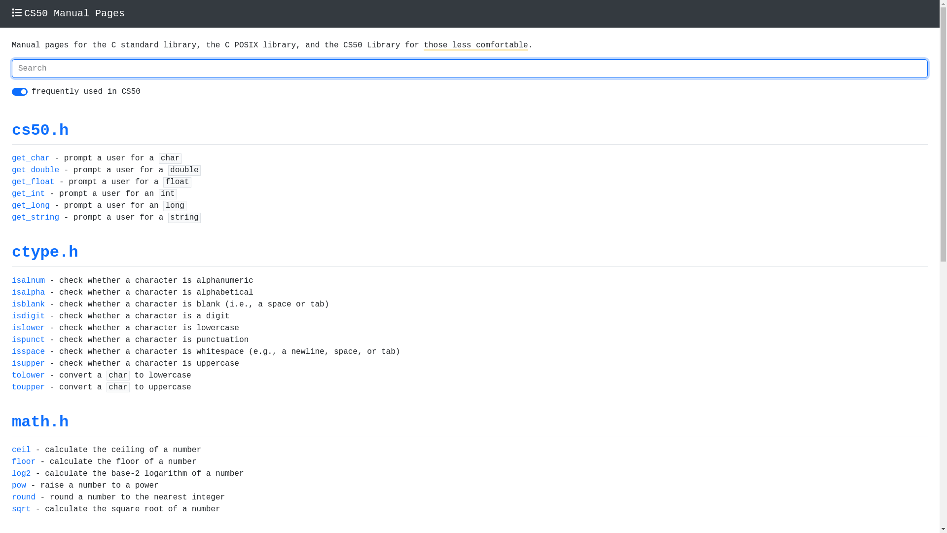 website screenshot of https://manual.cs50.io/