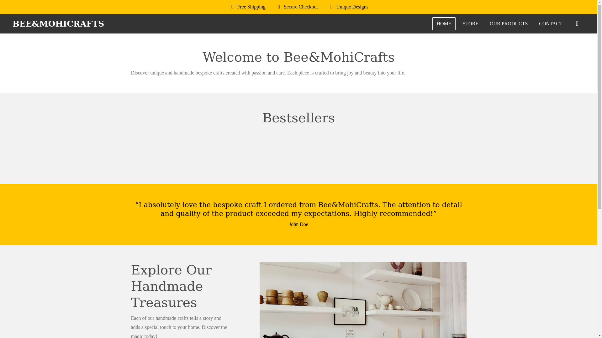 website screenshot of https://beemohicrafts.com/