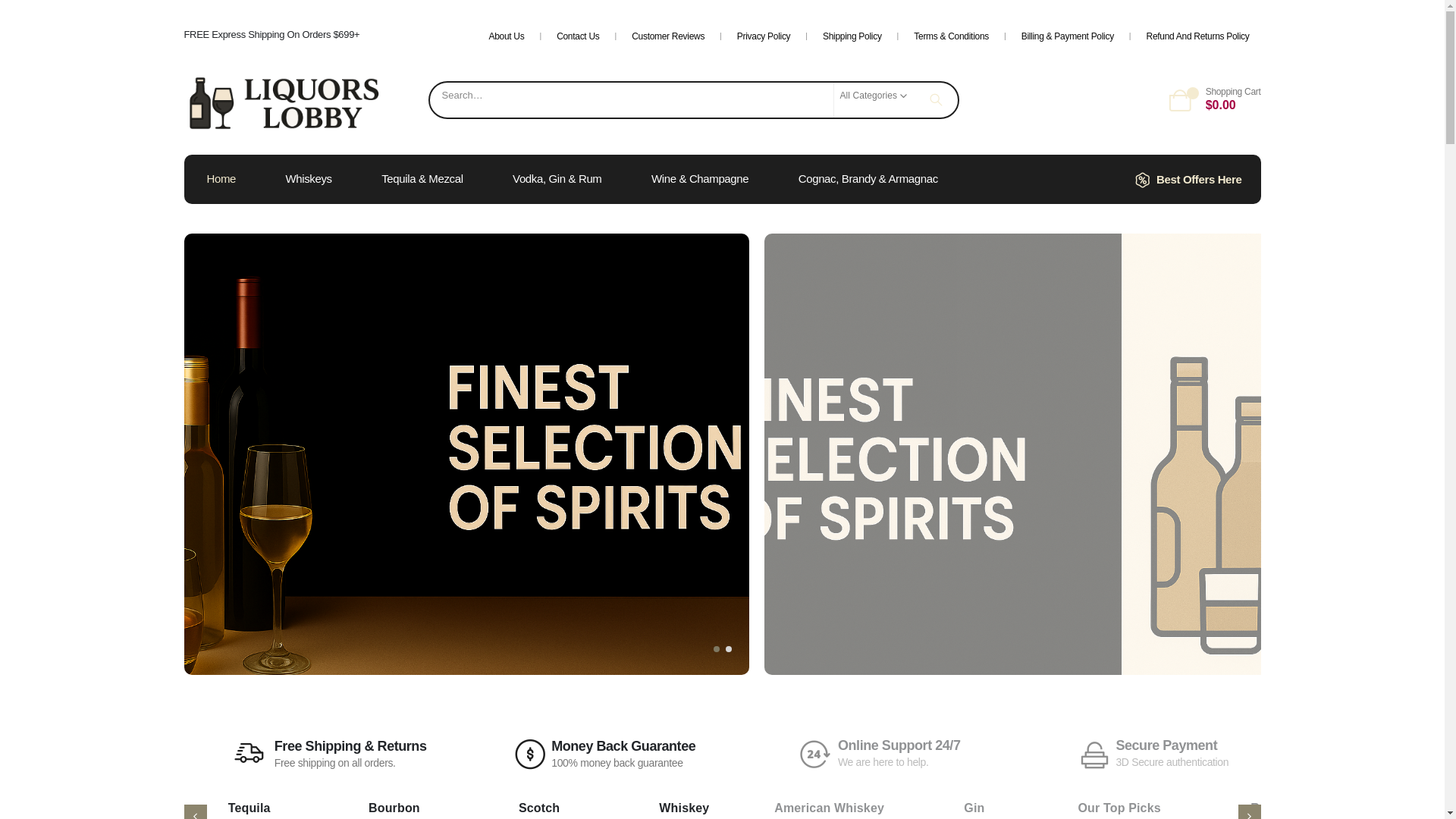 website screenshot of https://liquorslobby.com/