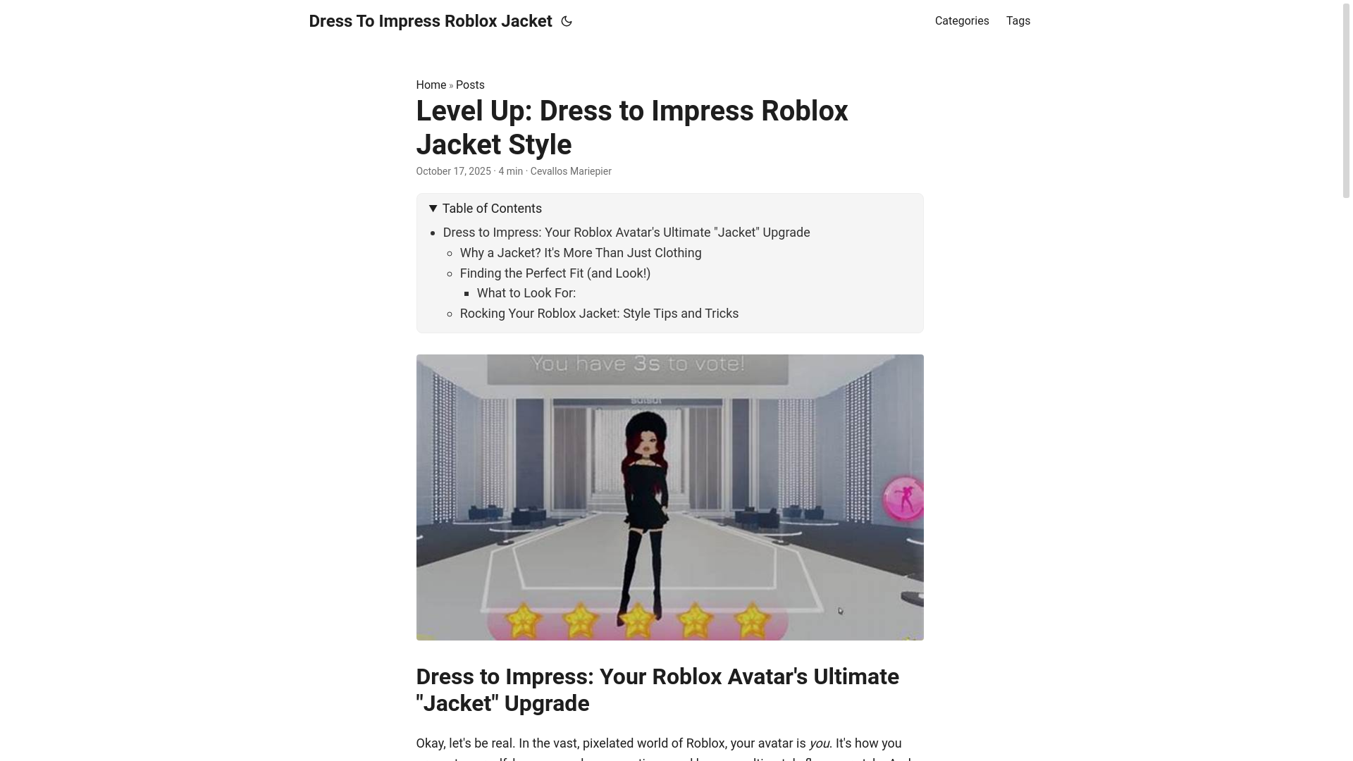 website screenshot of https://dress-to-impress-roblox-jacket.pages.dev/