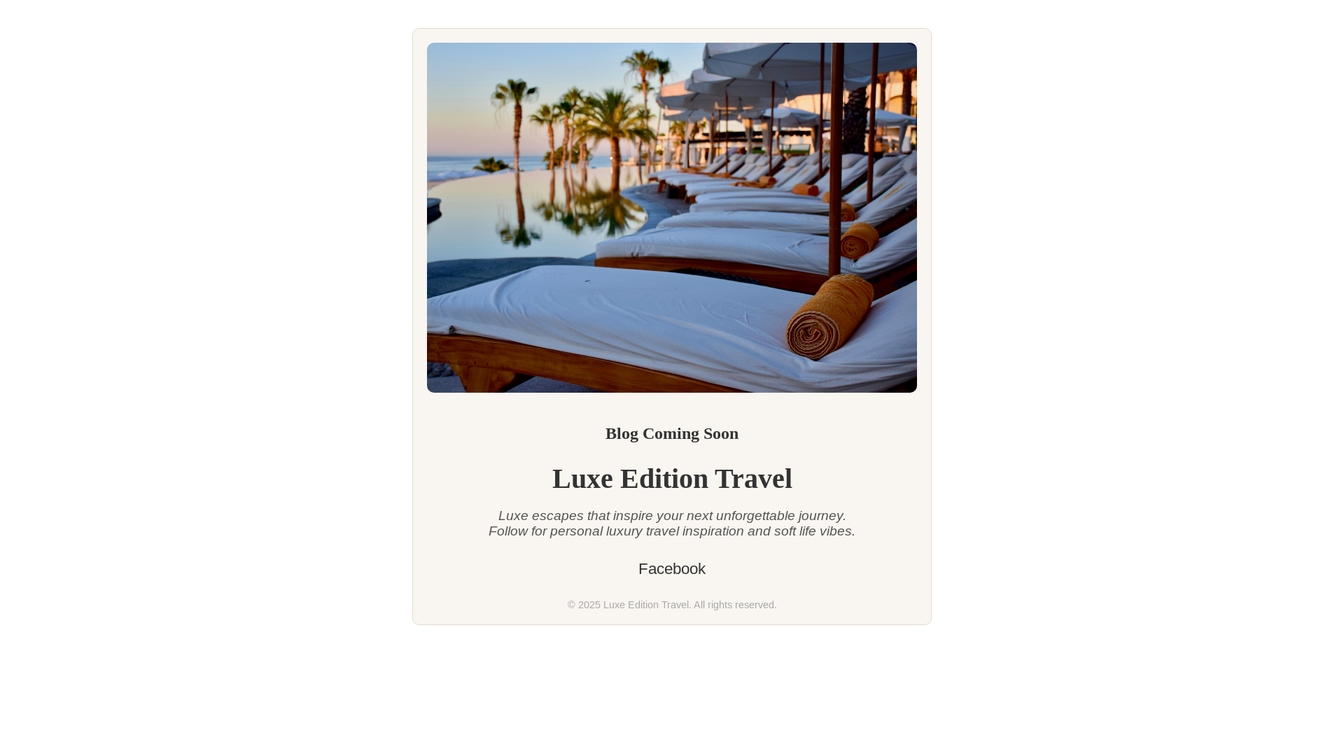 website screenshot of https://luxeeditiontravel.com/