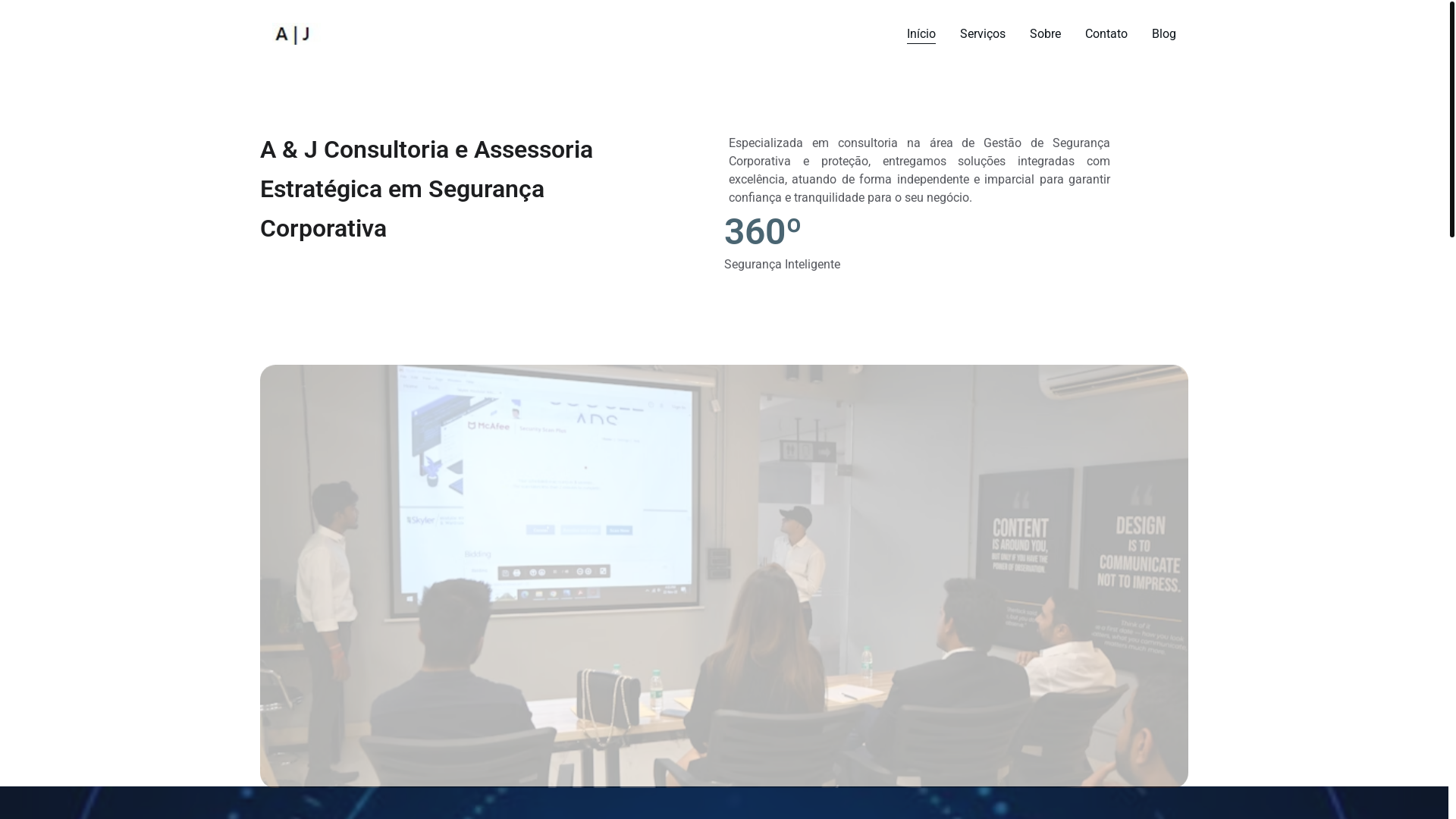 website screenshot of https://ajcorporatesafety.com.br/