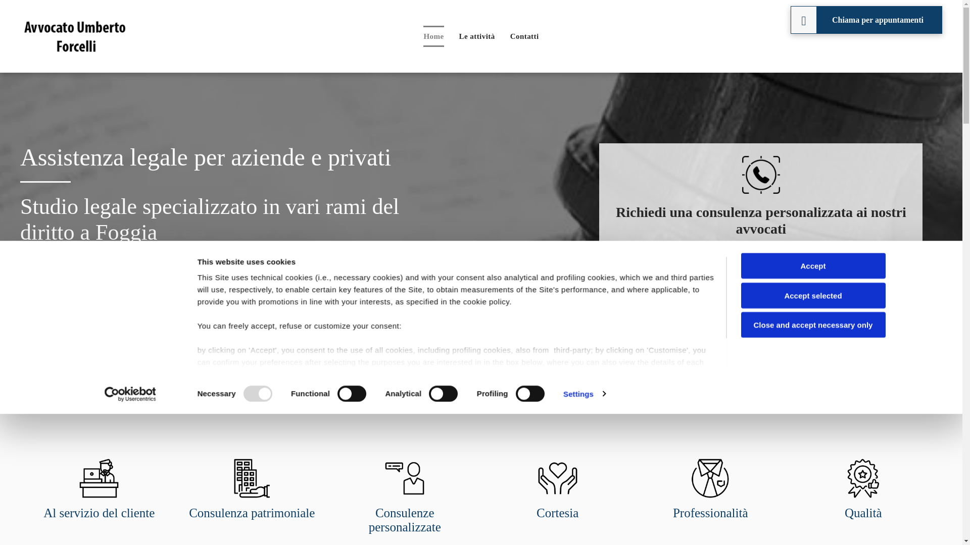 website screenshot of https://studiolegaleforcelli.it/