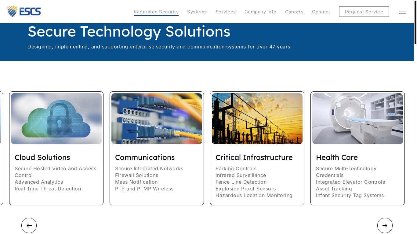 website screenshot of http://escsinc.com/