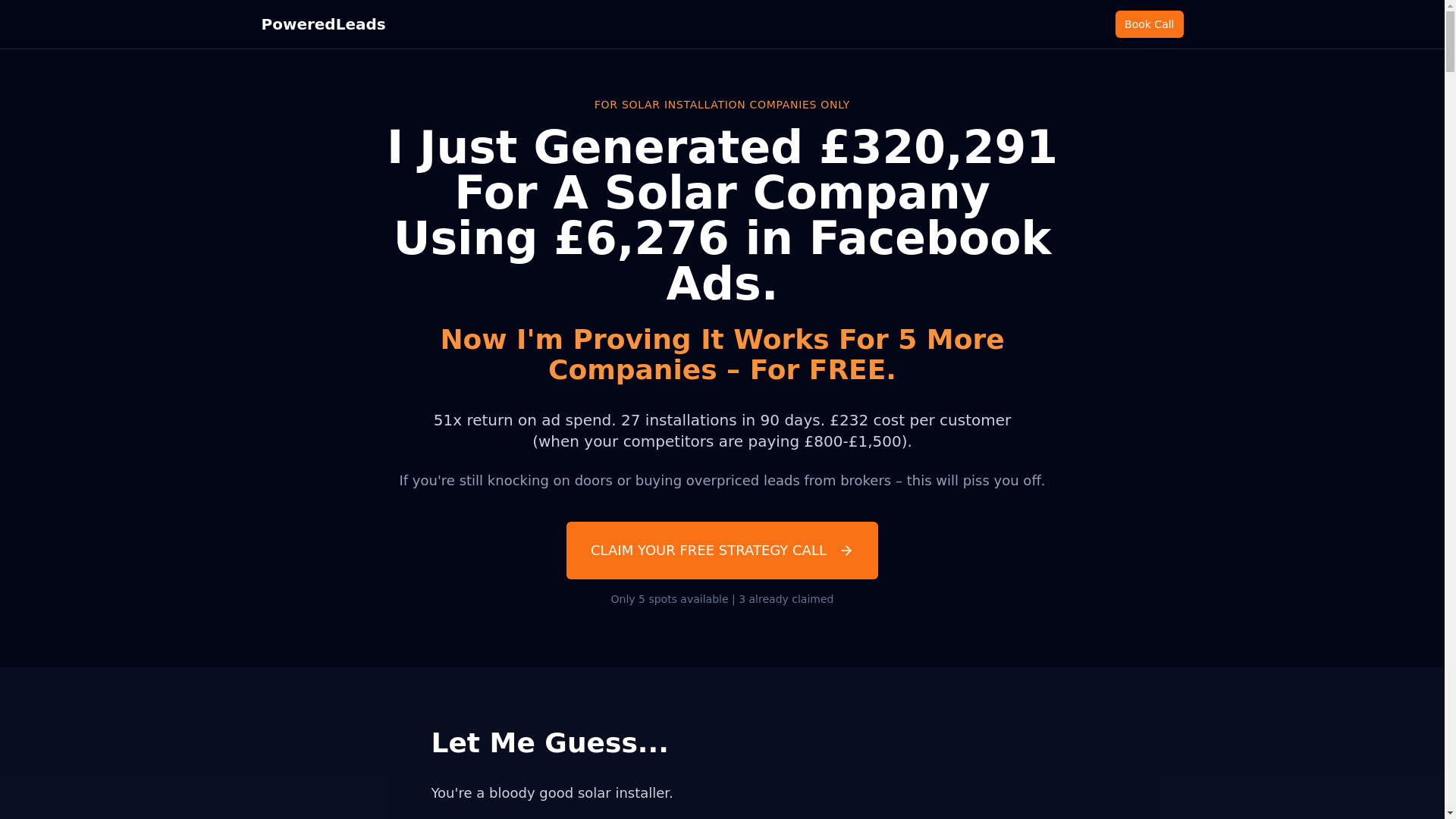 website screenshot of https://poweredleads-solar.pages.dev/