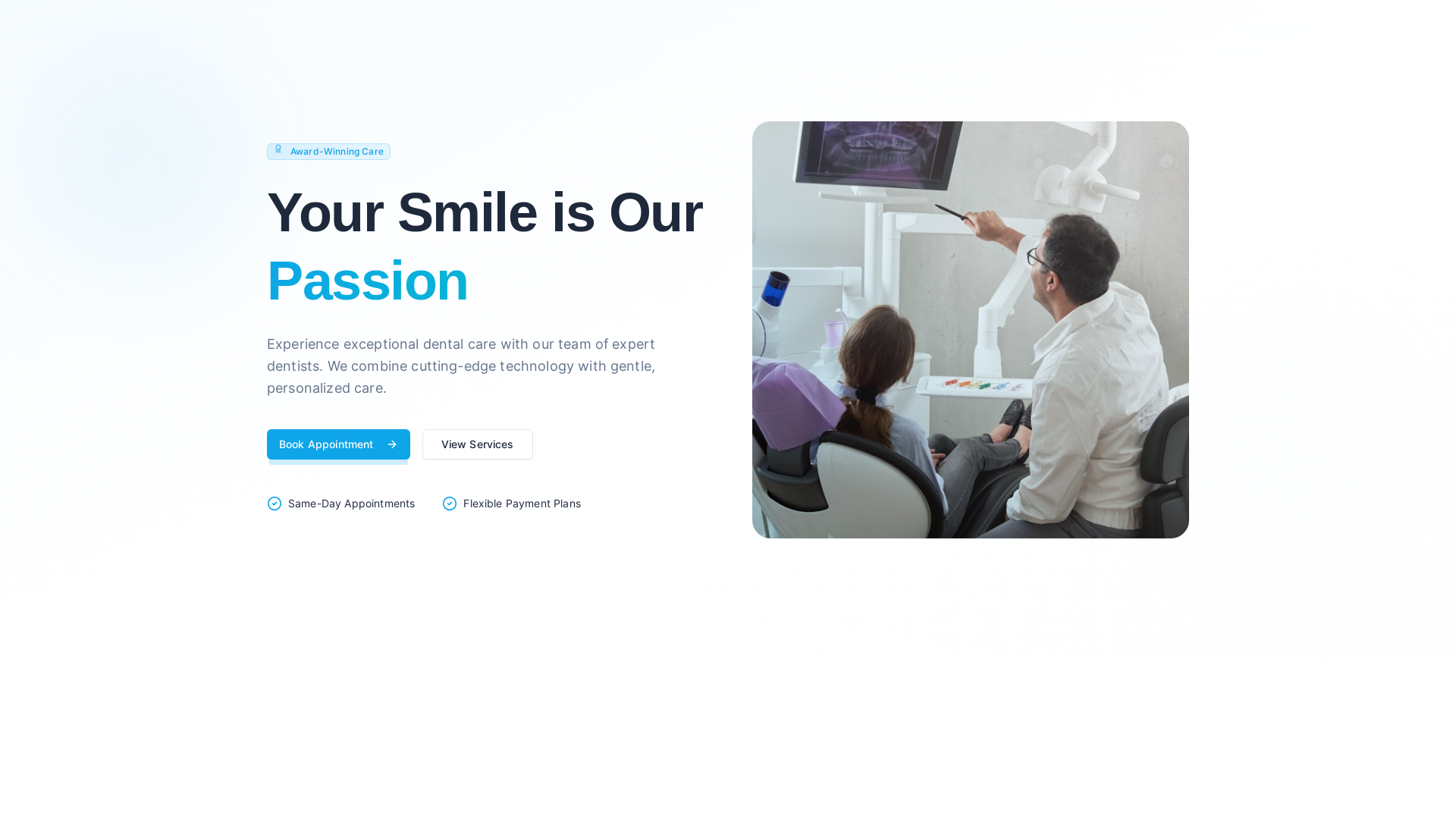 website screenshot of https://dentist-basic-tier-demo-ypejq.sevalla.app