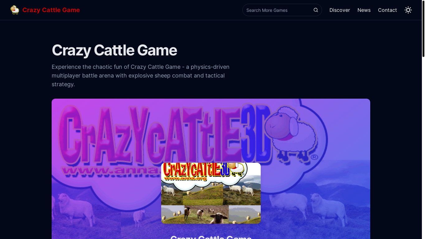 website screenshot of https://crazycattlegame.net/