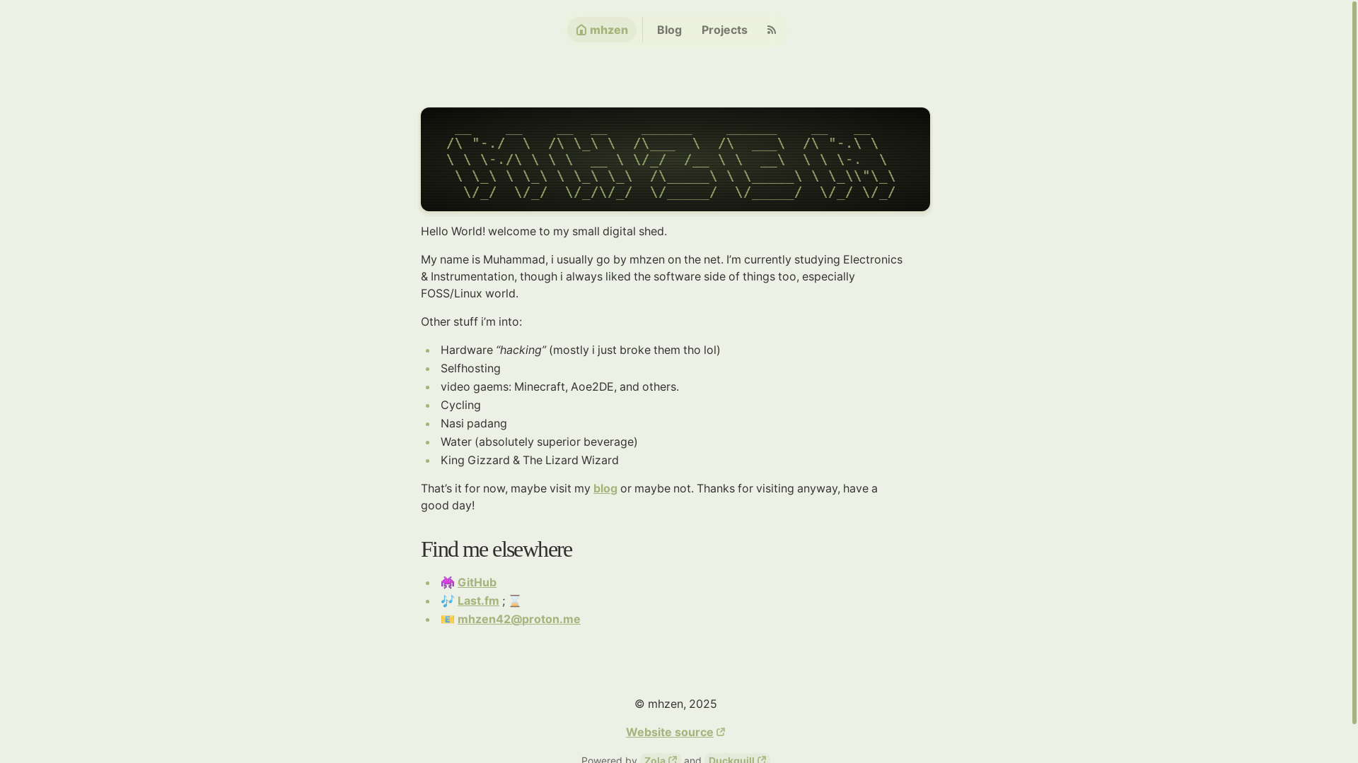 website screenshot of https://mhzen.pages.dev/